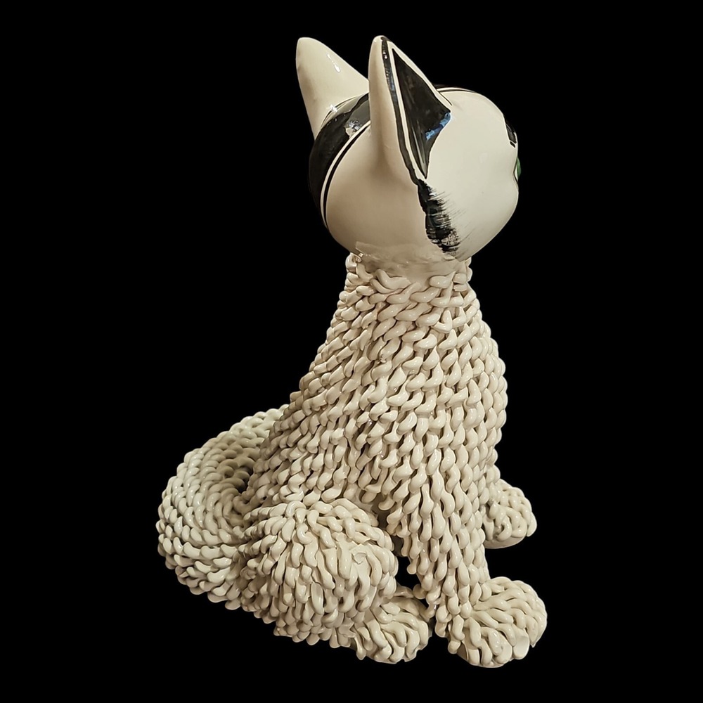 Rare 1950s Gatto, Mid-Century Italian Ceramic Cat Sculpture Spaghetti Pottery - Picture 11 of 16